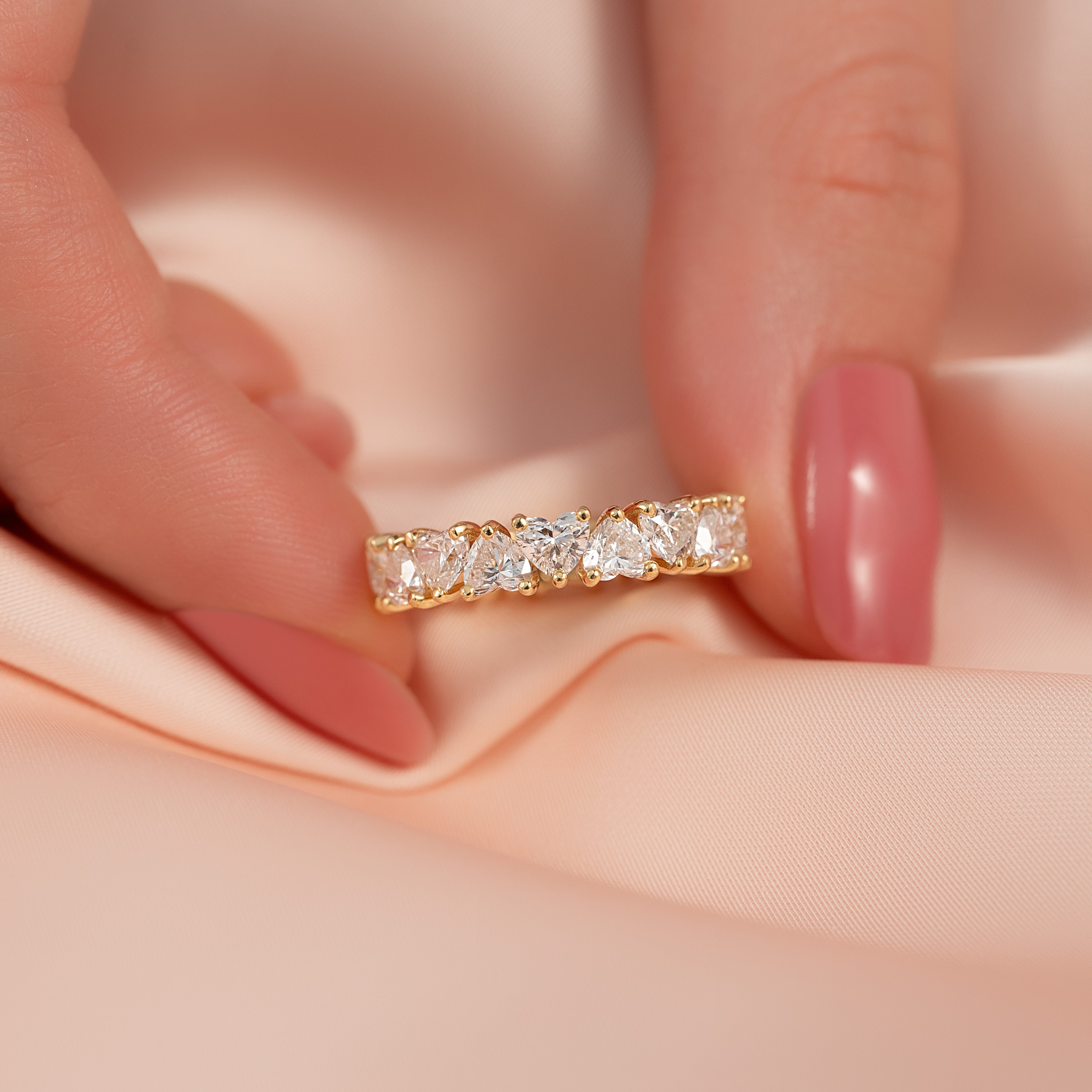4ct Amada Heart Cut Moissanite Ring - Gold