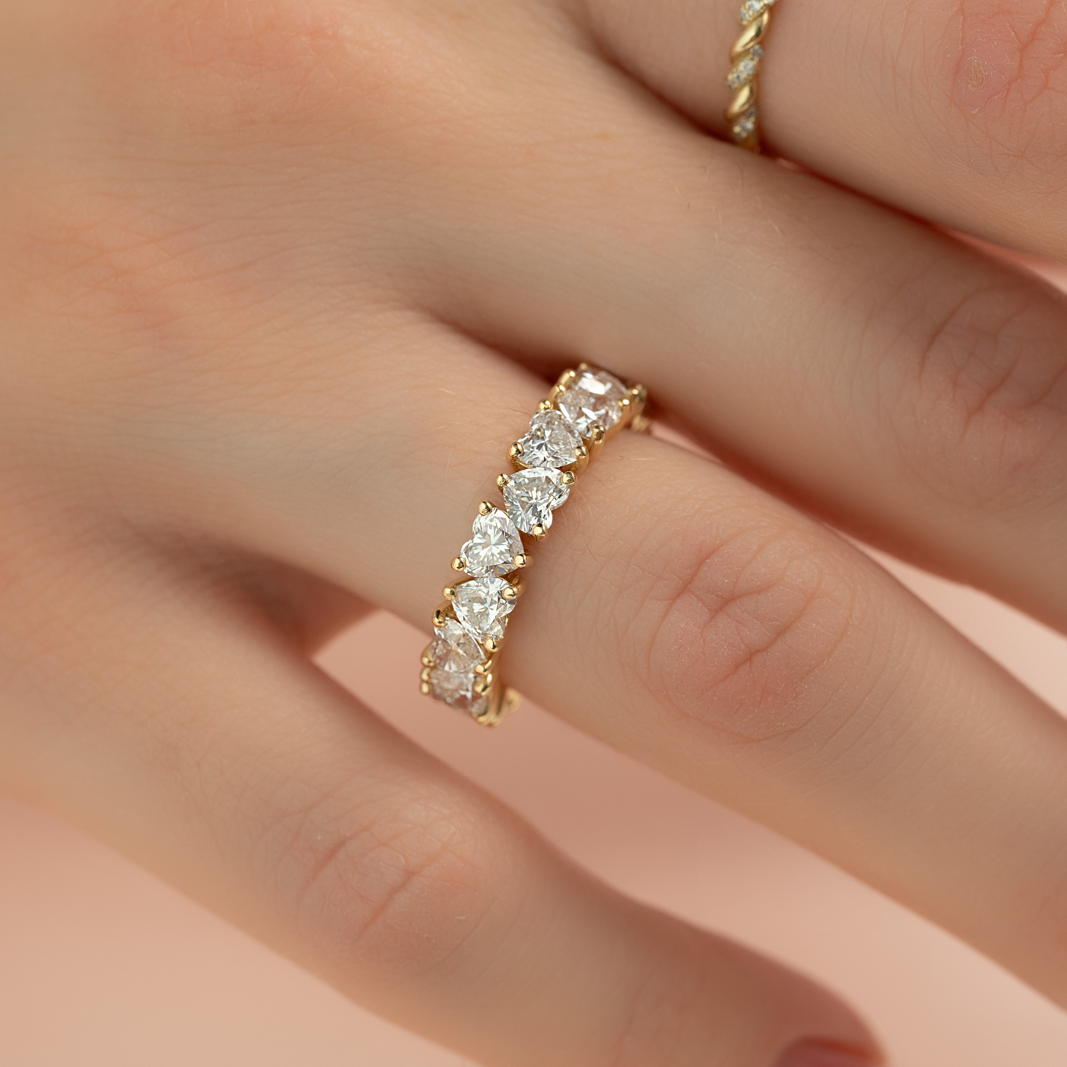 4ct Amada Heart Cut Moissanite Ring - Gold