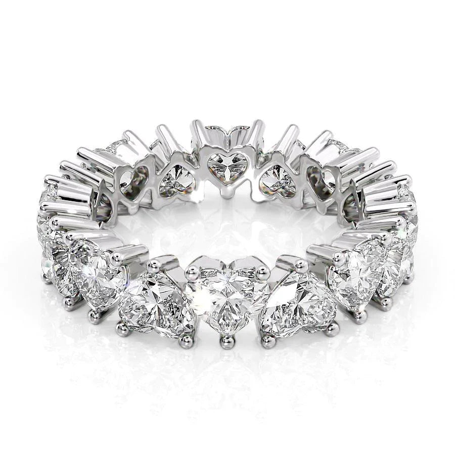 5.5ct Pavena Heart Cut Moissanite Ring - Silver