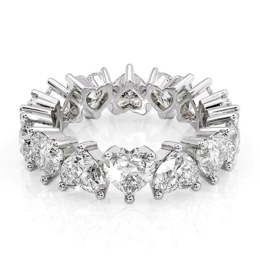 6.5ct Anwen Heart Cut Moissanite Ring - Silver