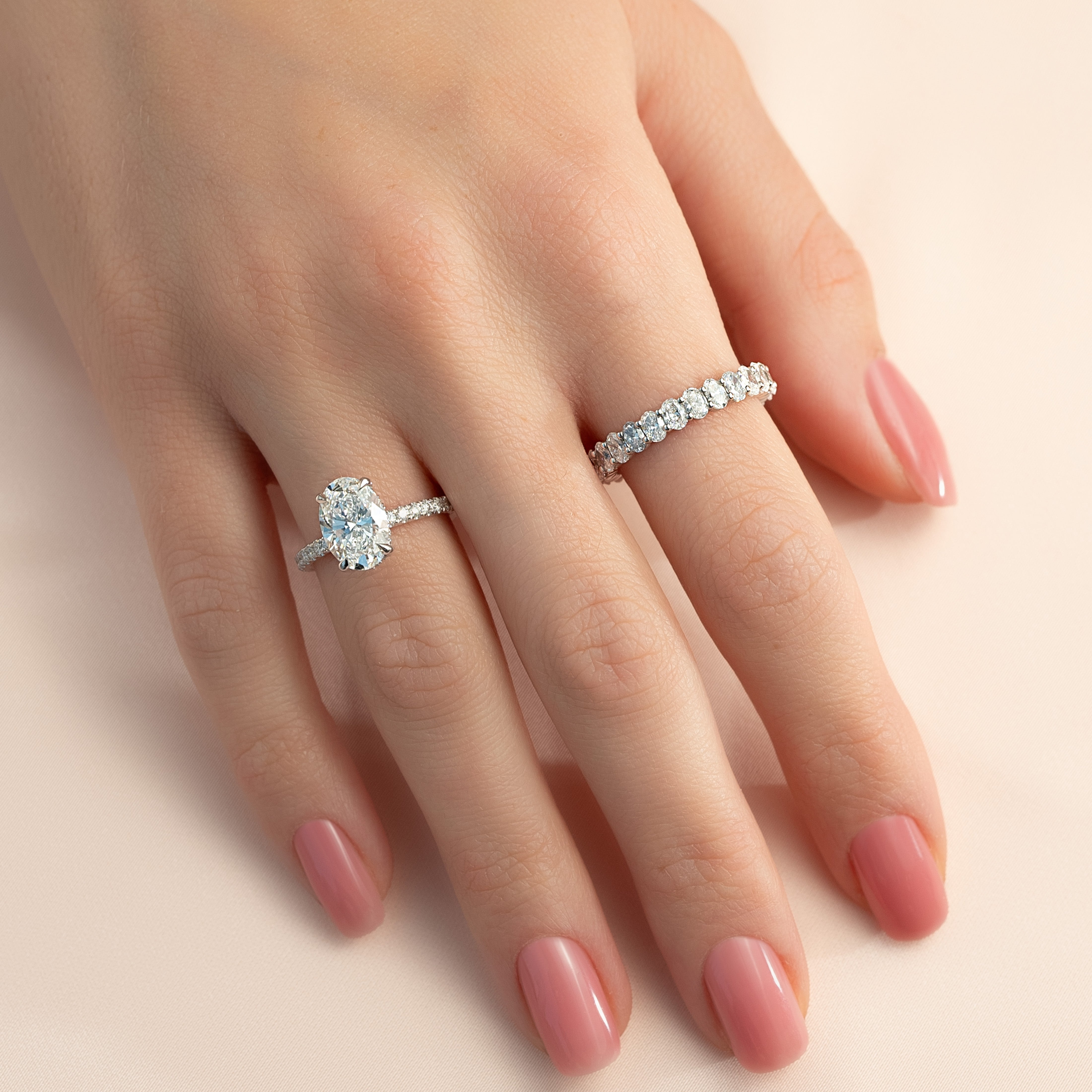 2ct Arlia Oval Cut Moissanite Ring - Silver