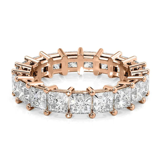 4.7ct Xiara Princess Cut Moissanite Ring - Rose Gold