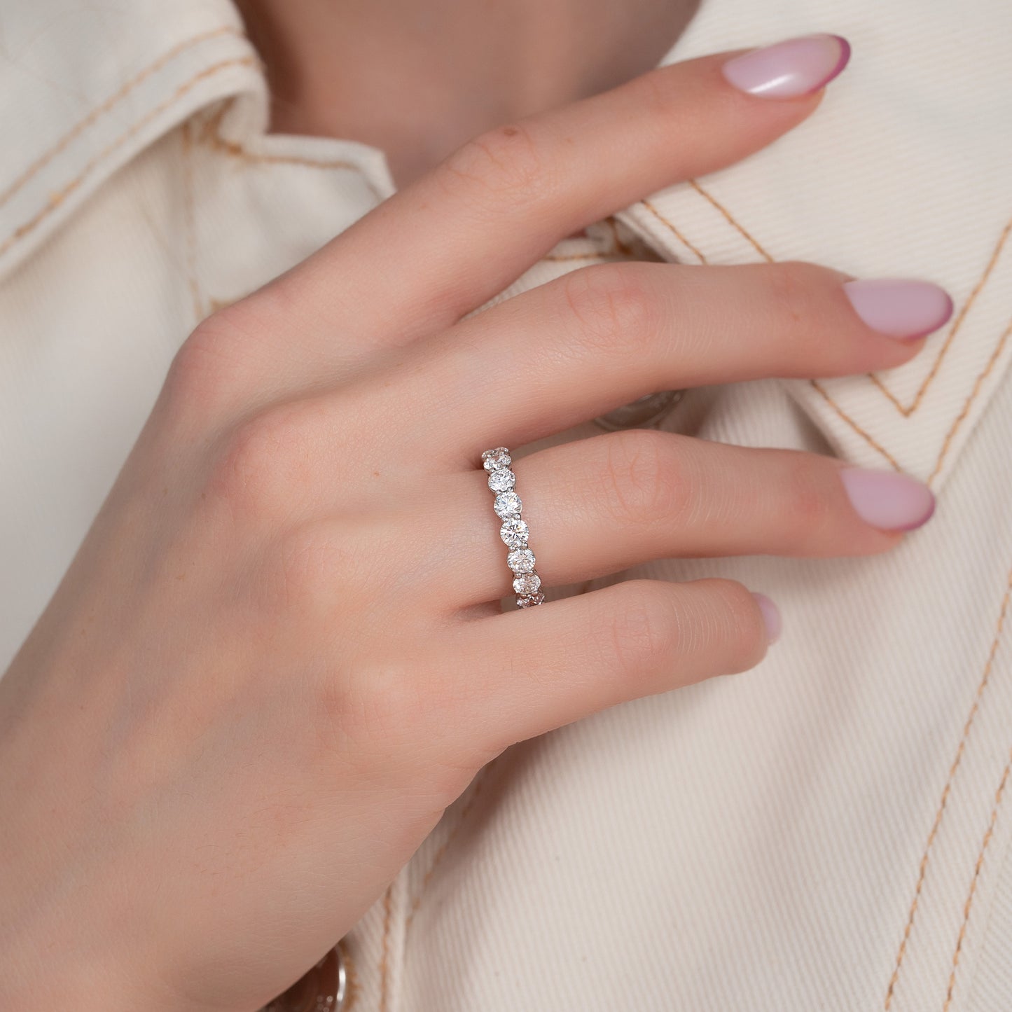 3ct Fairla Round Cut Moissanite Ring - Silver