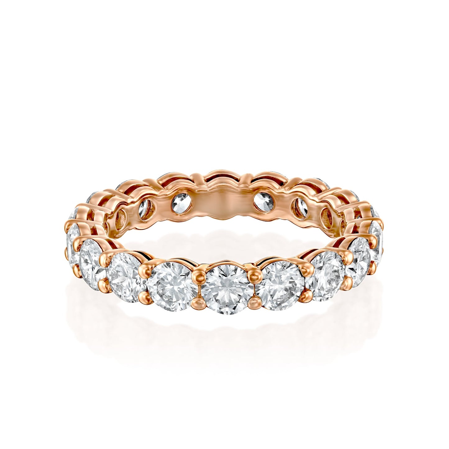 3.5ct Dianthe Round Cut Moissanite Ring - Rose Gold