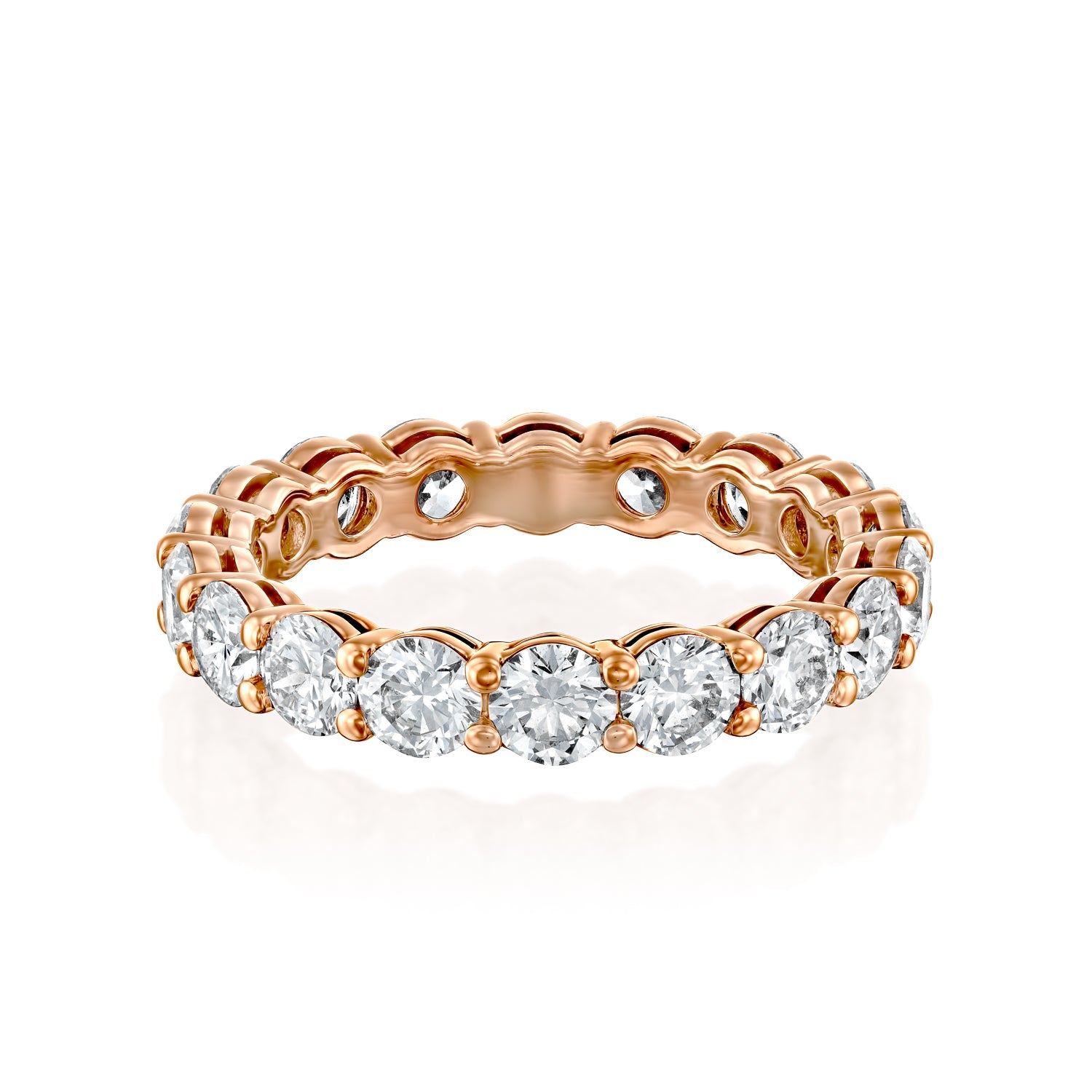 3.5ct Dianthe Round Cut Moissanite Ring - Rose Gold
