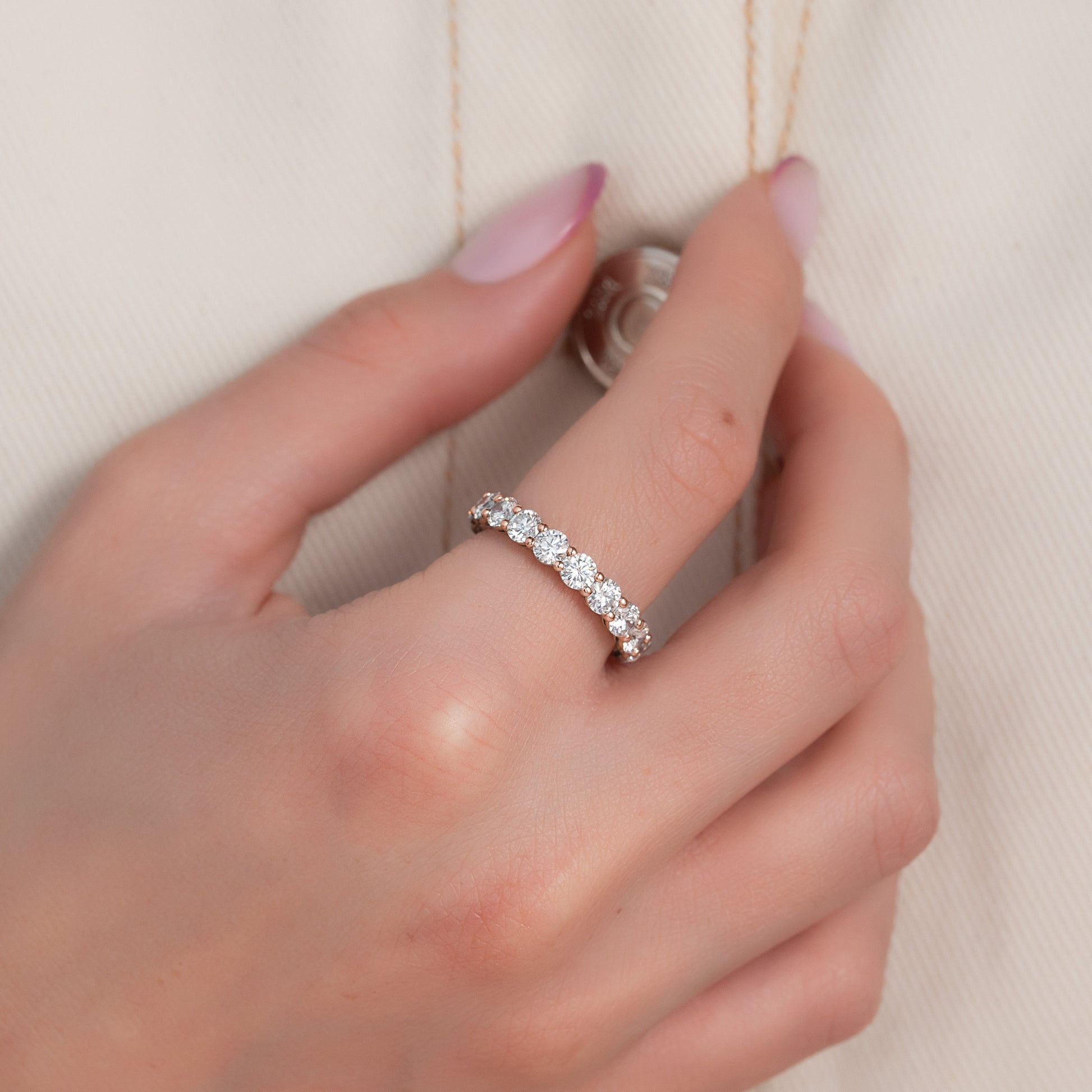 3.5ct Dianthe Round Cut Moissanite Ring - Rose Gold
