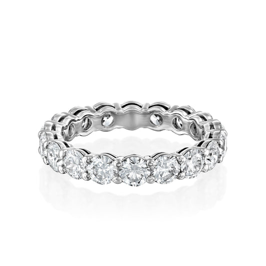 3.5ct Dianthe Round Cut Moissanite Ring - Silver