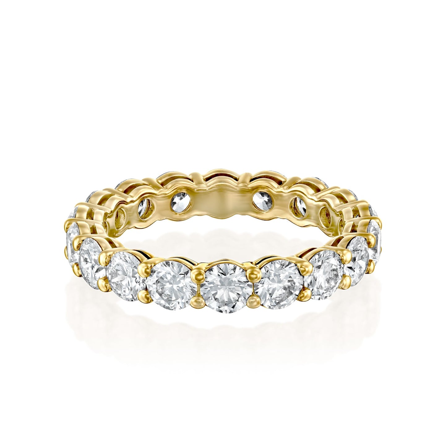 3.5ct Dianthe Round Cut Moissanite Ring - Gold