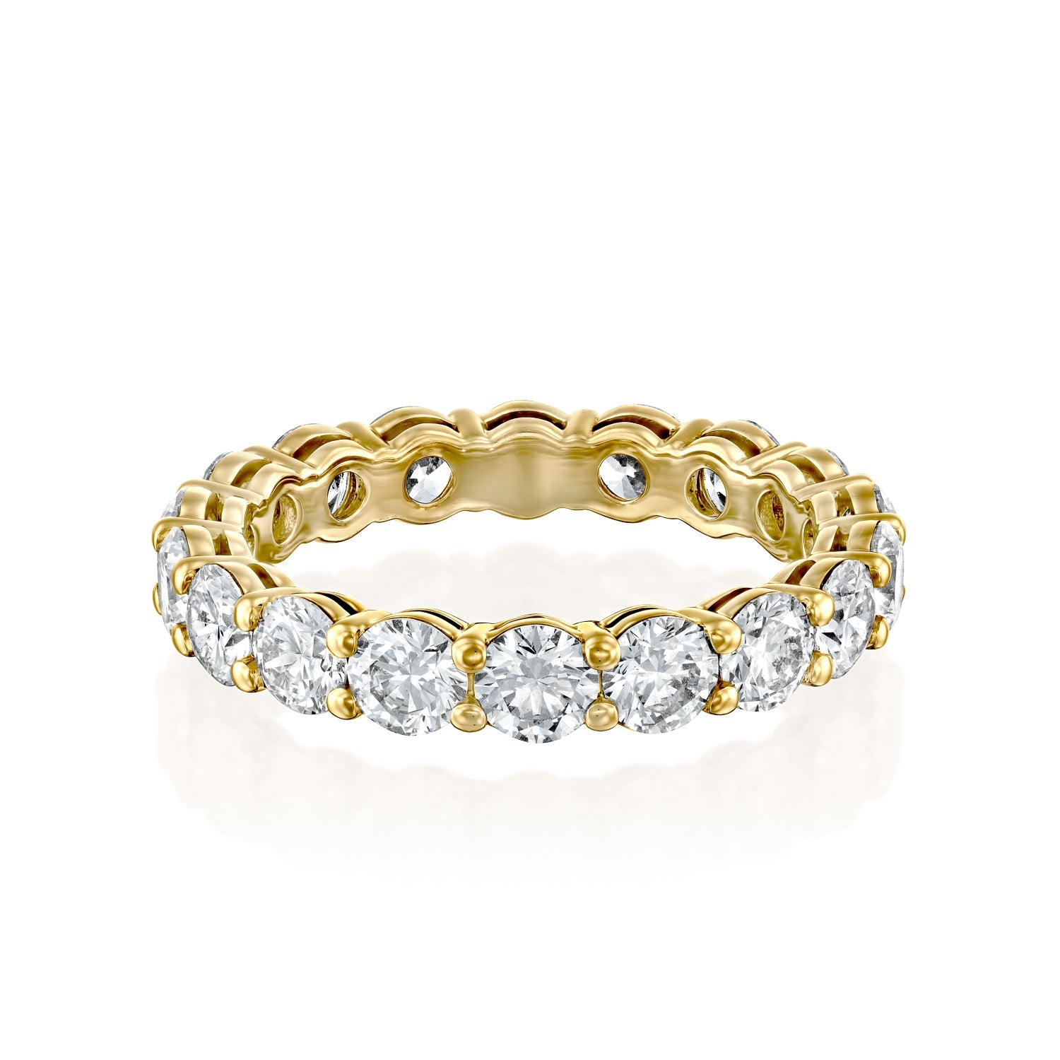 3.5ct Dianthe Round Cut Moissanite Ring - Gold
