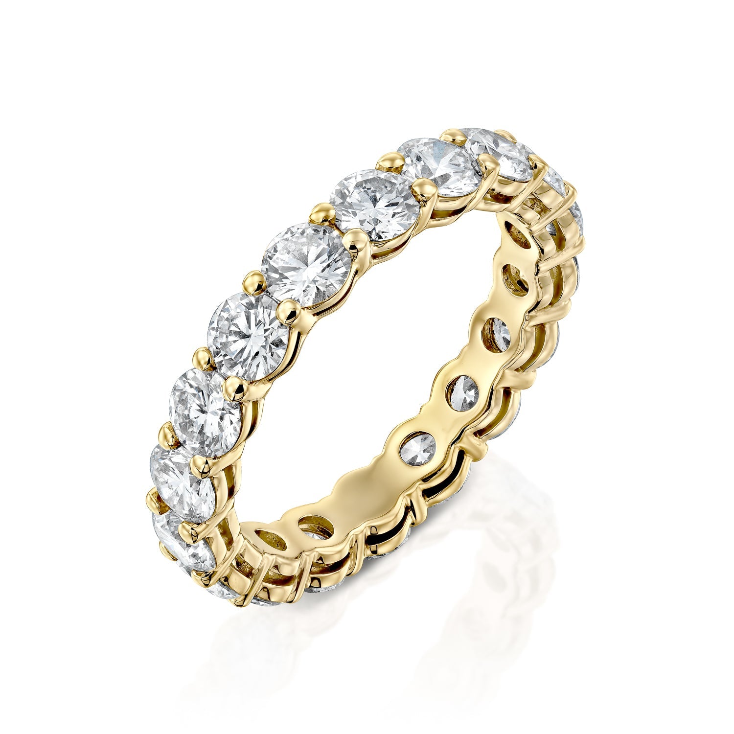 3.5ct Dianthe Round Cut Moissanite Ring - Gold