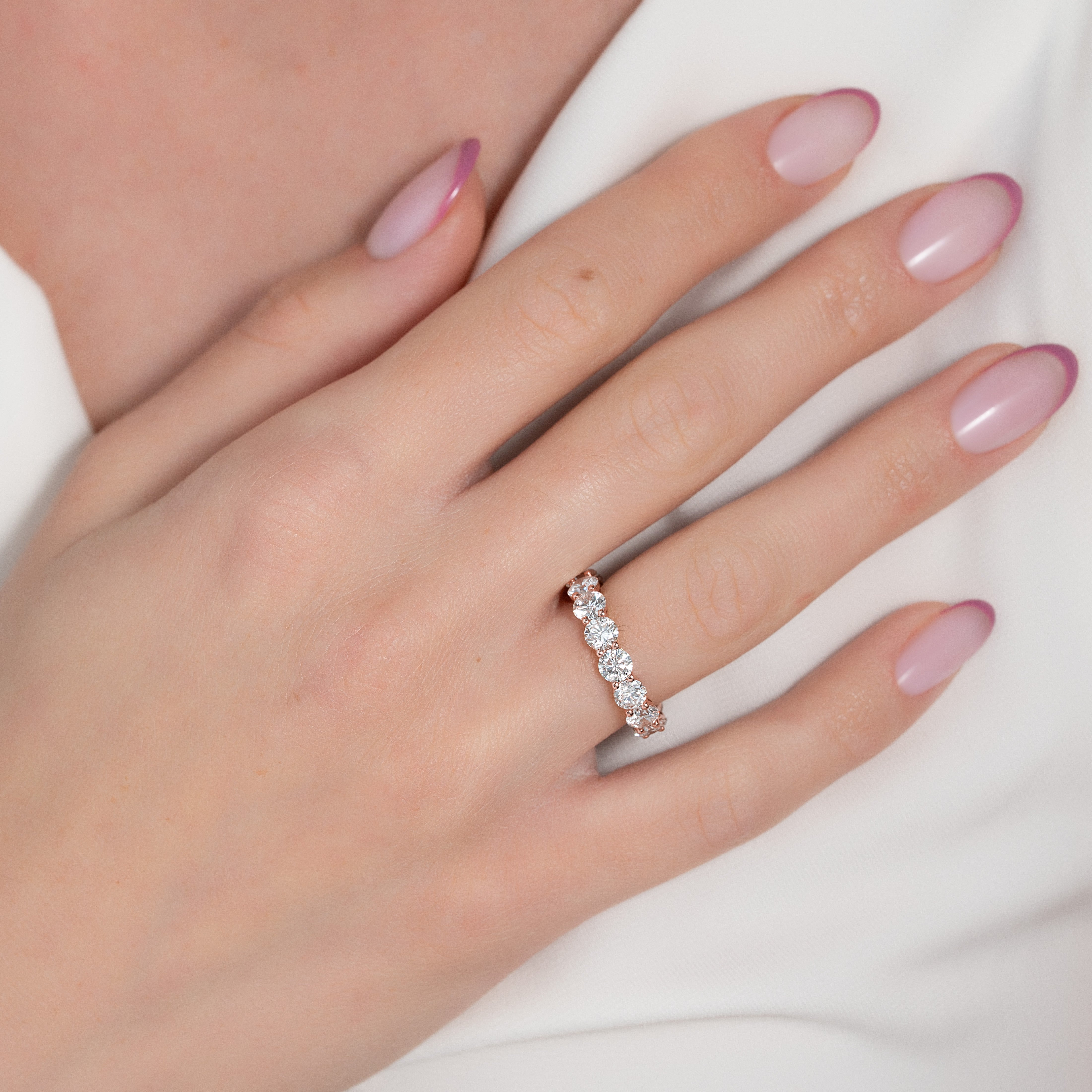 4ct Cleta Round Cut Moissanite Ring - Rose Gold