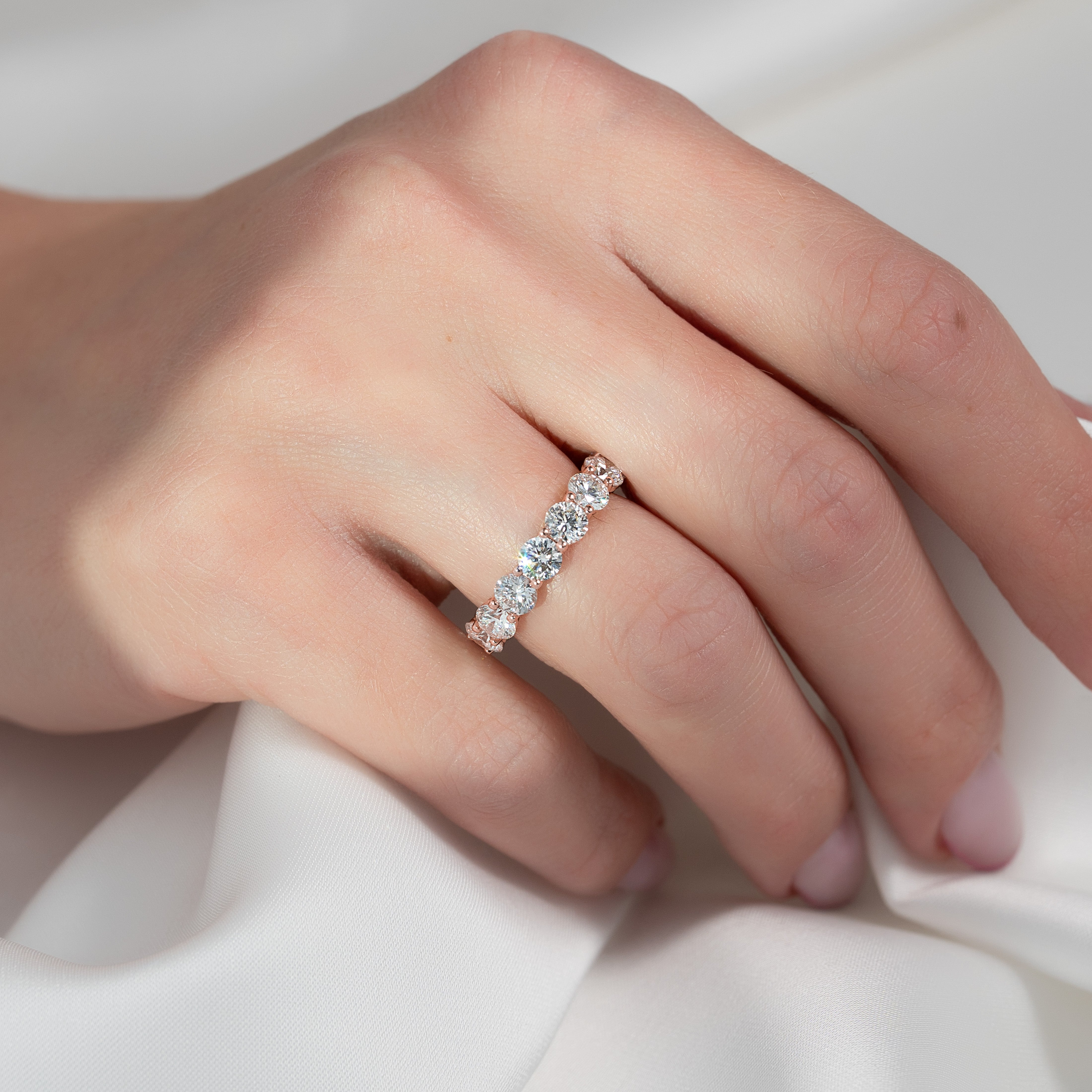 4ct Cleta Round Cut Moissanite Ring - Rose Gold