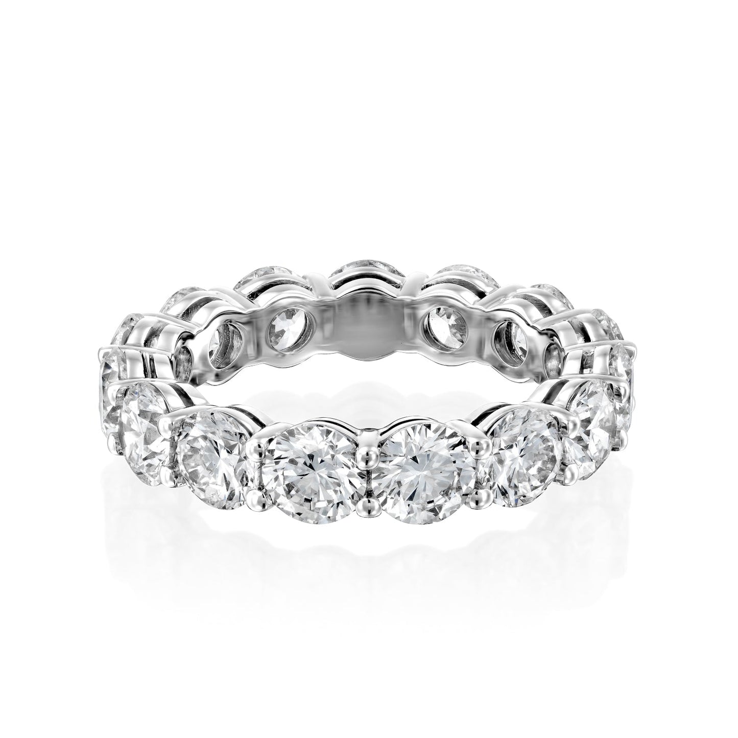 4ct Cleta Round Cut Moissanite Ring - Silver