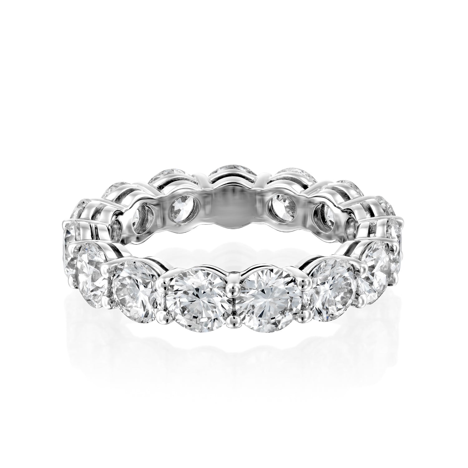 4ct Cleta Round Cut Moissanite Ring - Silver