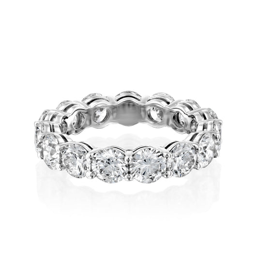 4ct Cleta Round Cut Moissanite Ring - Silver