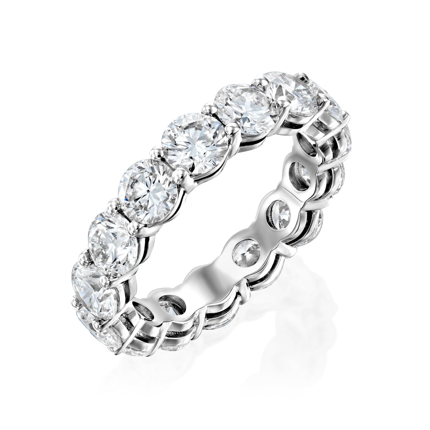 4ct Cleta Round Cut Moissanite Ring - Silver