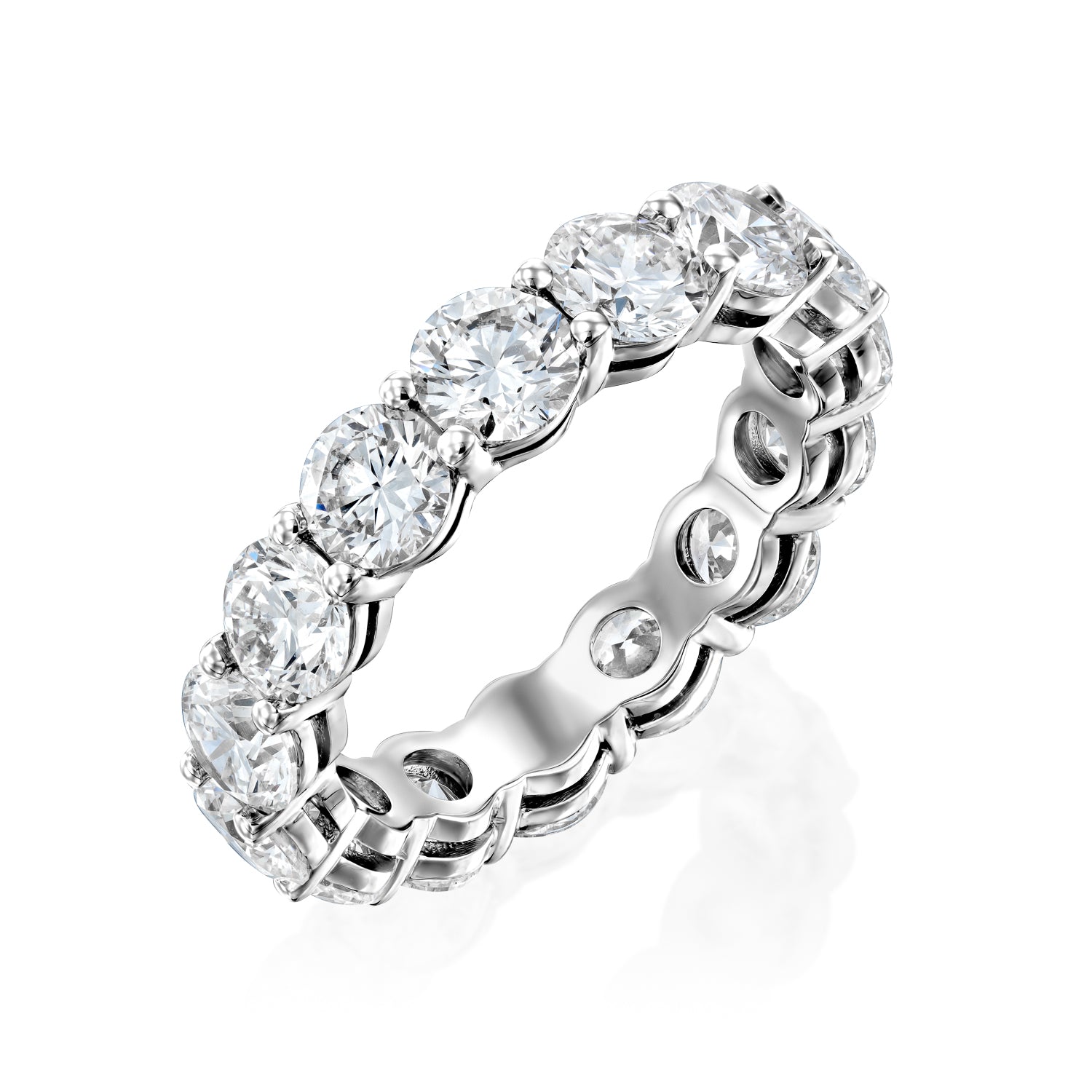 4ct Cleta Round Cut Moissanite Ring - Silver