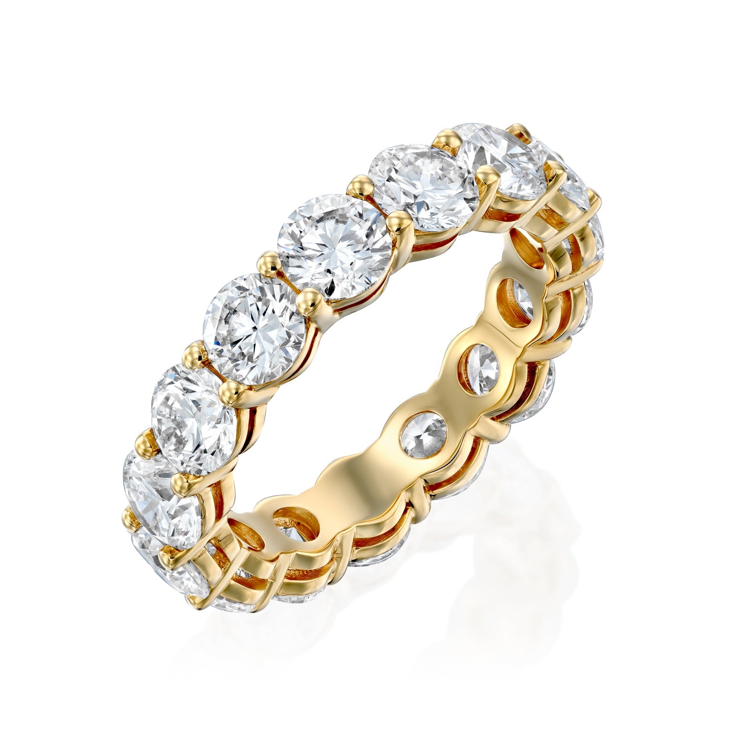 4ct Cleta Round Cut Moissanite Ring - Gold