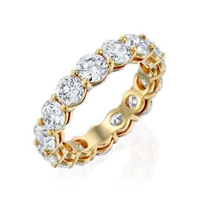 4ct Cleta Round Cut Moissanite Ring - Gold