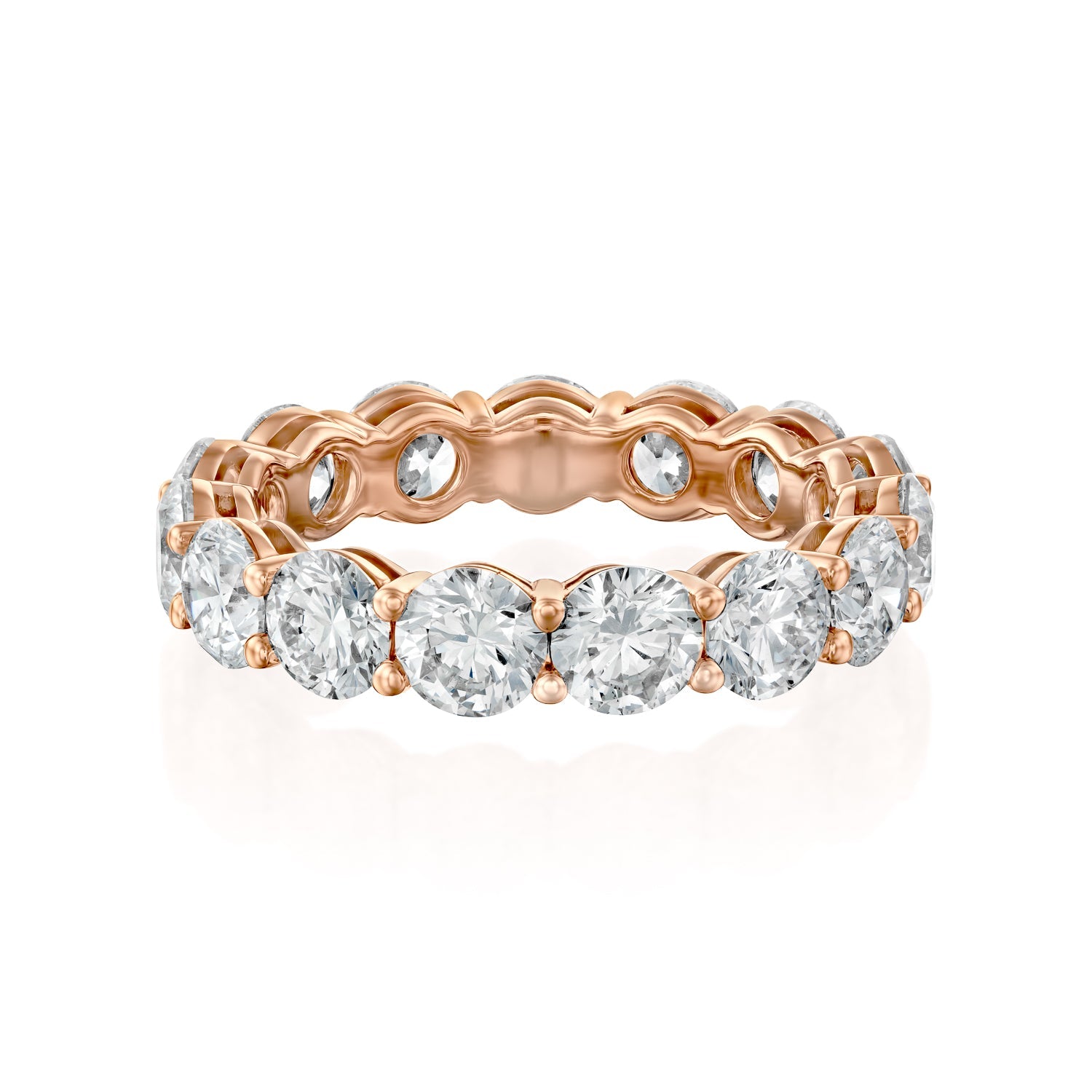 6ct Zahra Round Cut Moissanite Ring - Rose Gold