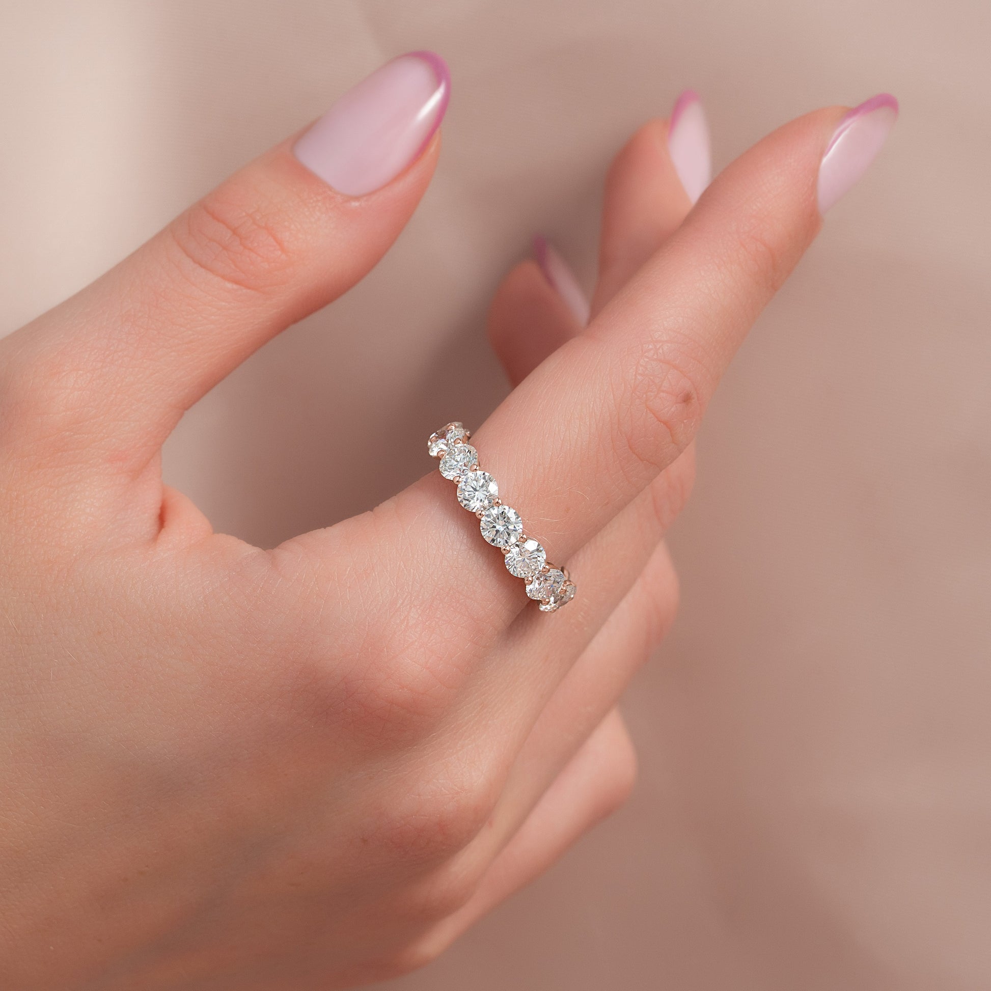 6ct Zahra Round Cut Moissanite Ring - Rose Gold