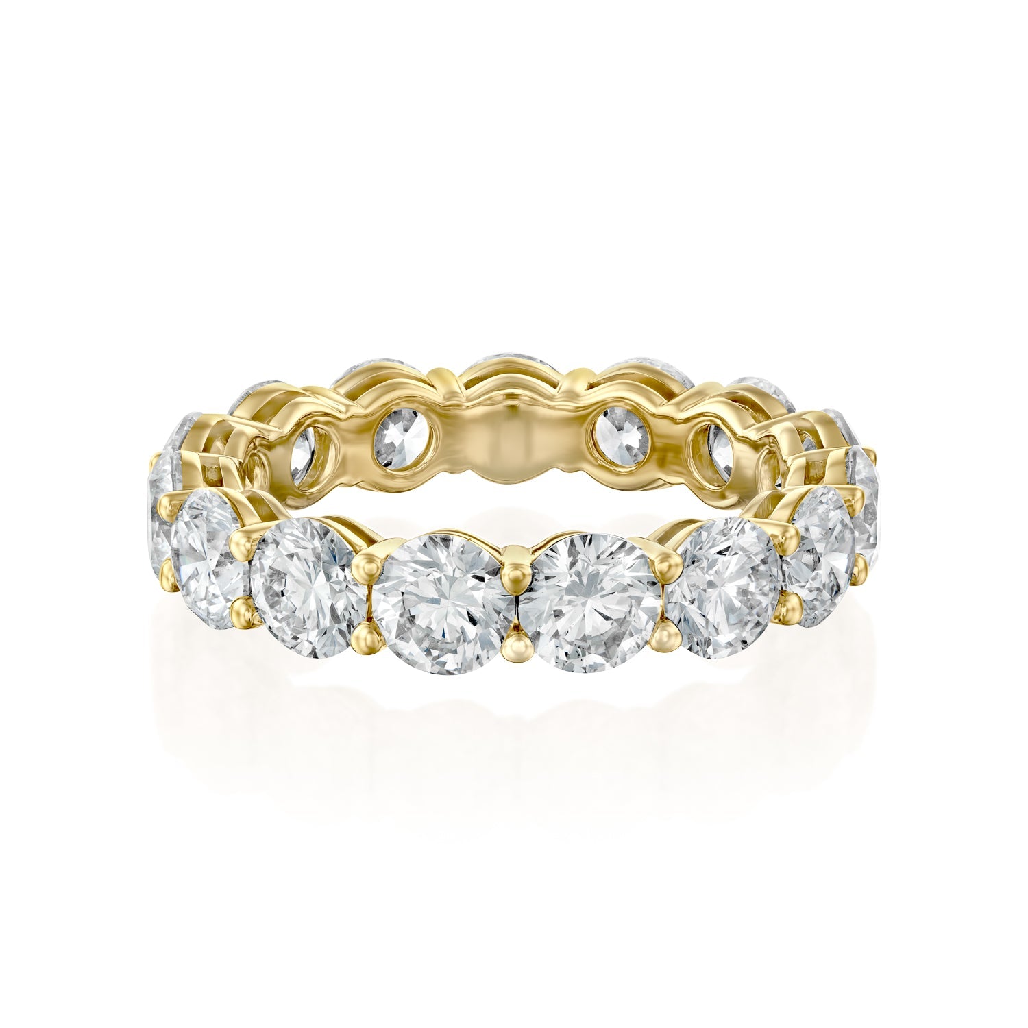 6ct Zahra Round Cut Moissanite Ring - Gold
