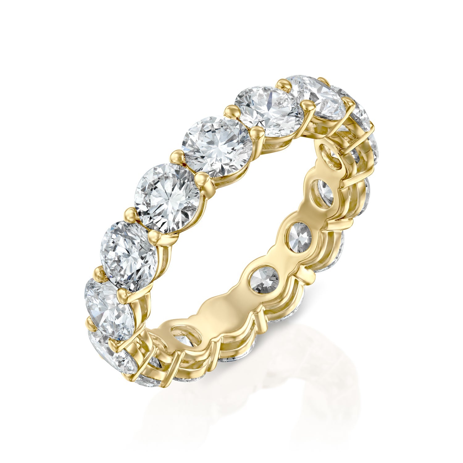6ct Zahra Round Cut Moissanite Ring - Gold