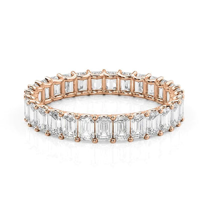 3ct Lena Emerald Cut Moissanite Ring - Rose Gold