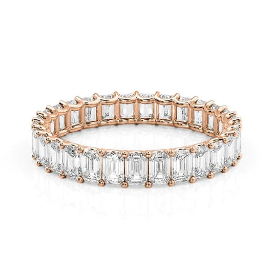 3ct Lena Emerald Cut Moissanite Ring - Rose Gold