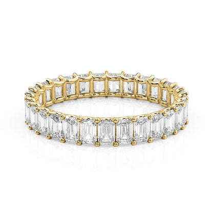 3ct Lena Emerald Cut Moissanite Ring - Gold