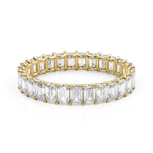 3ct Lena Emerald Cut Moissanite Ring - Gold