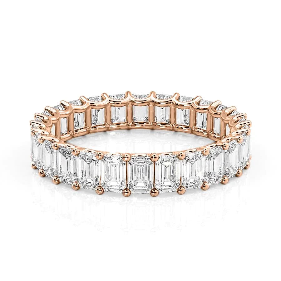 4ct Ellise Emerald Cut Moissanite Ring - Rose Gold
