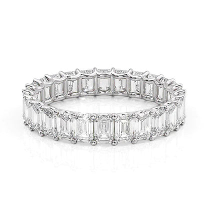 4ct Ellise Emerald Cut Moissanite Ring - Silver