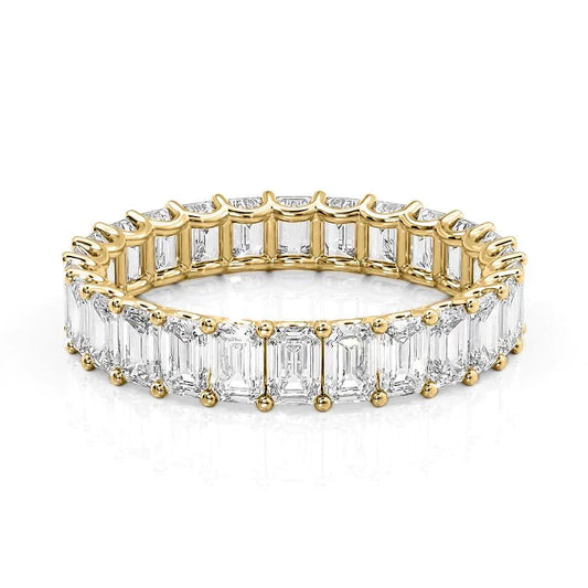 4ct Ellise Emerald Cut Moissanite Ring - Gold