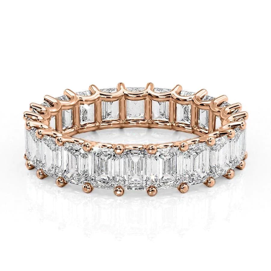 5.5ct Marisa Emerald Cut Moissanite Ring - Rose Gold