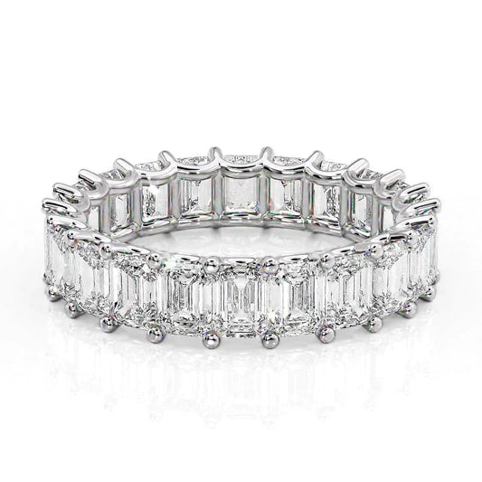 5.5ct Marisa Emerald Cut Moissanite Ring - Silver
