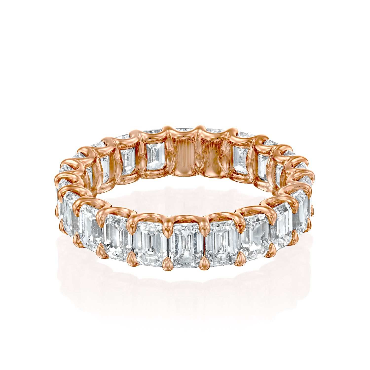5ct Tarana Emerald Cut Moissanite Ring - Rose Gold
