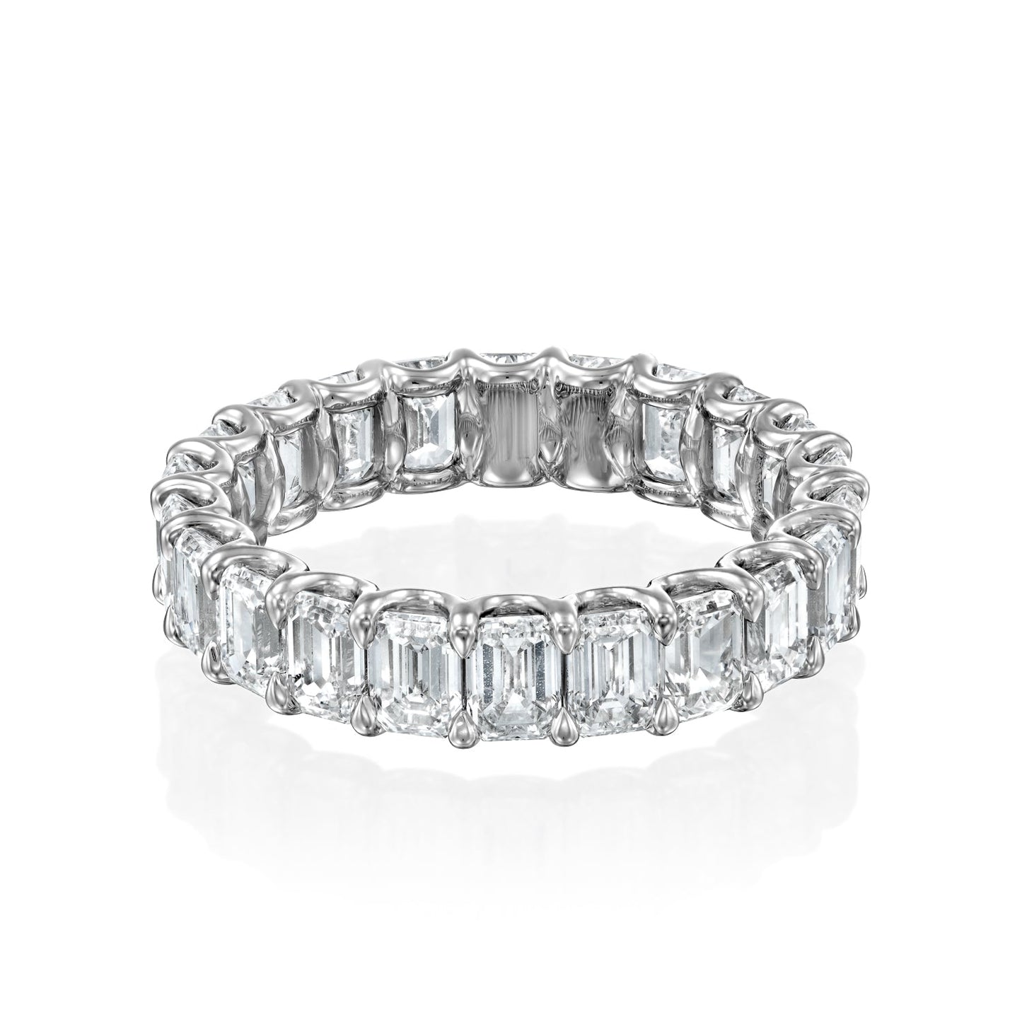 5ct Tarana Emerald Cut Moissanite Ring - Silver