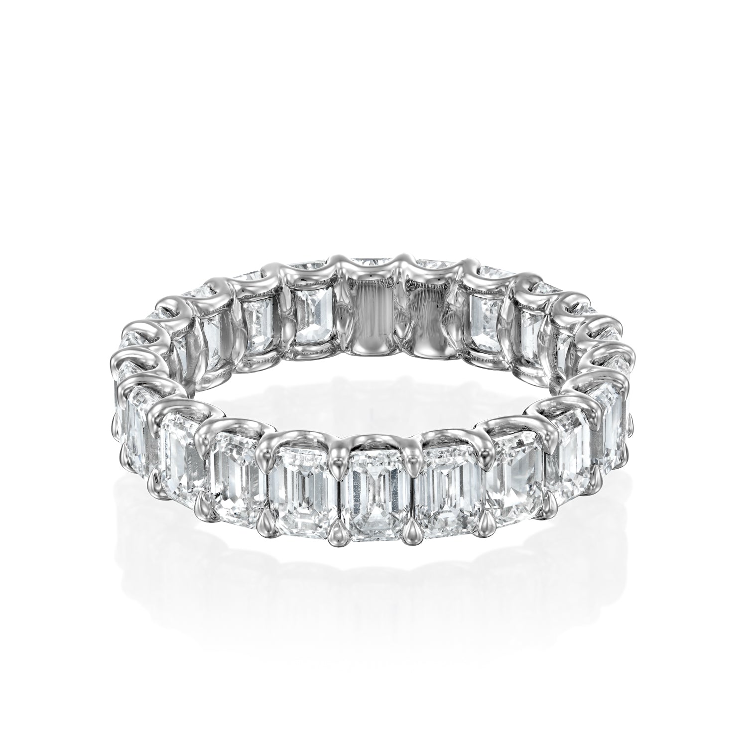 5ct Tarana Emerald Cut Moissanite Ring - Silver
