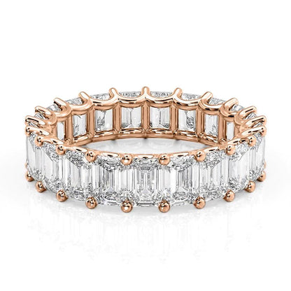 6ct Elodie Emerald Cut Moissanite Ring - Rose Gold