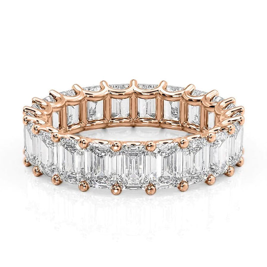 6ct Elodie Emerald Cut Moissanite Ring - Rose Gold