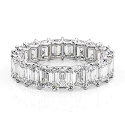 6ct Elodie Emerald Cut Moissanite Ring - Silver