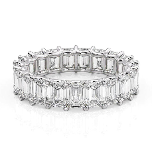 6ct Elodie Emerald Cut Moissanite Ring - Silver