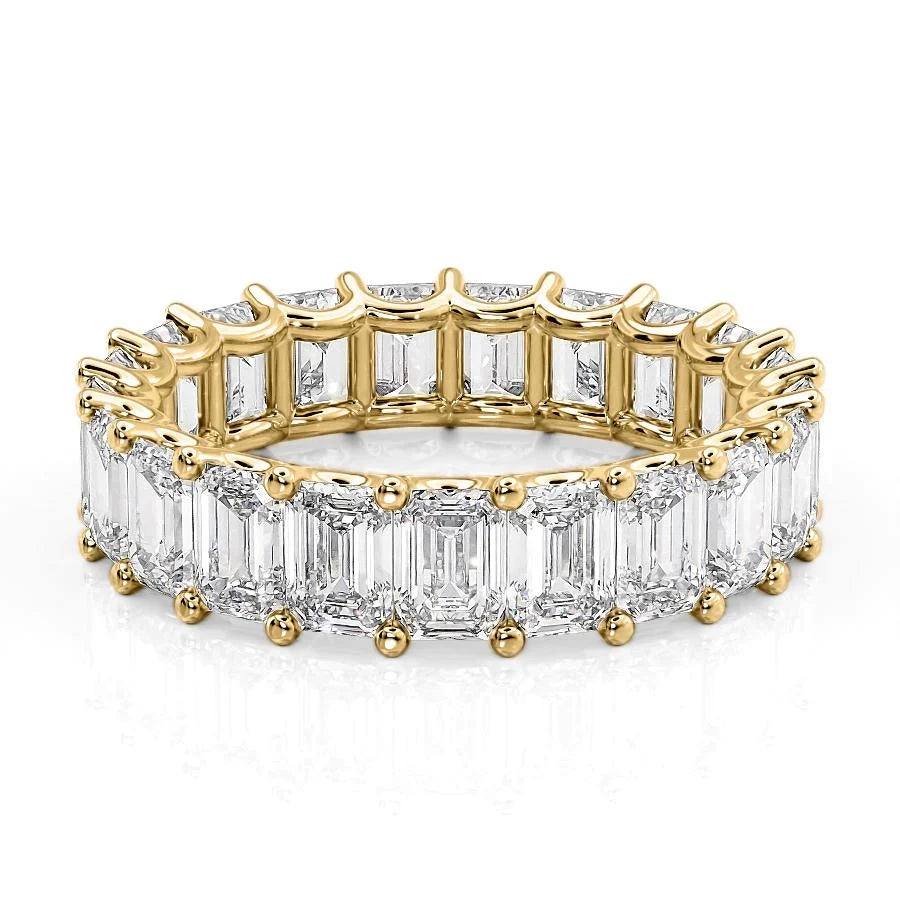 6ct Elodie Emerald Cut Moissanite Ring - Gold