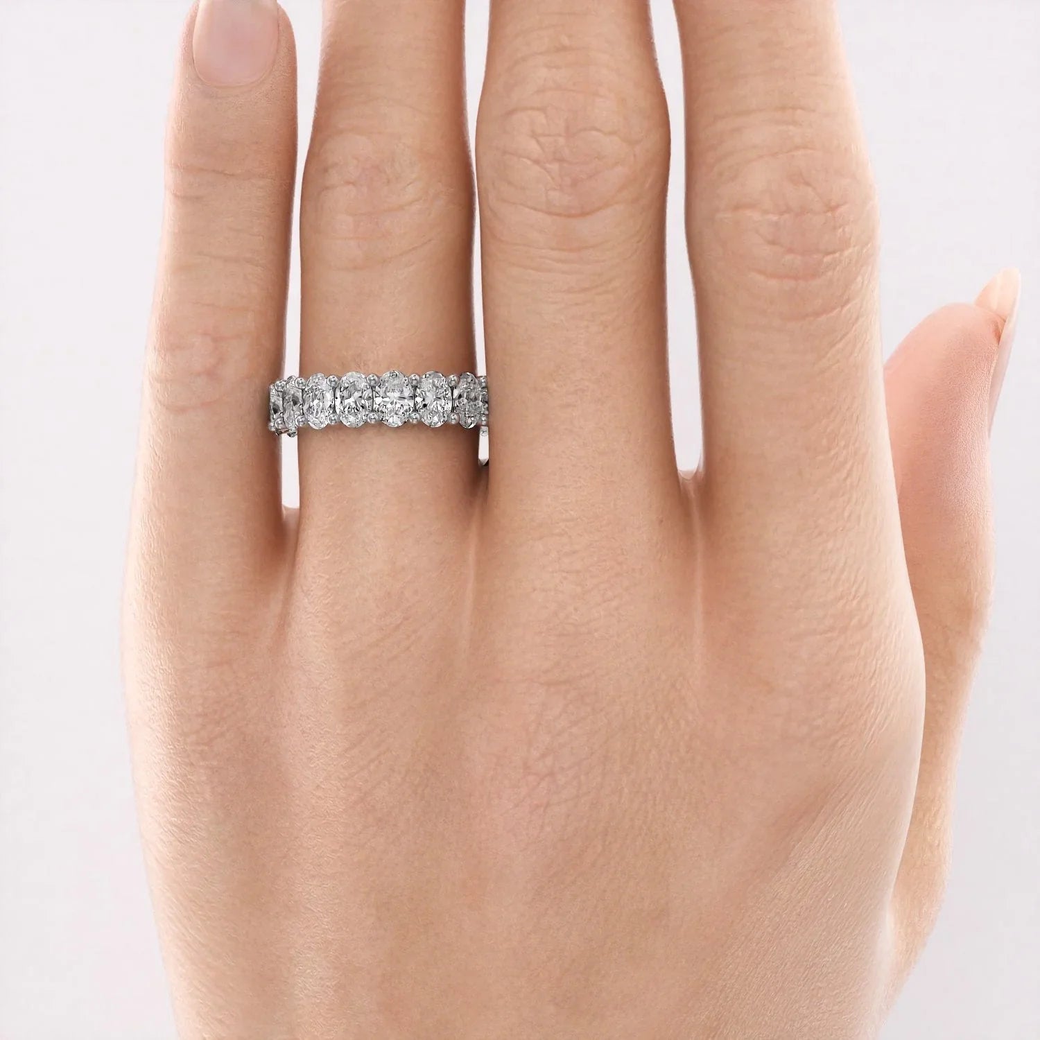 4.5ct Raeka Oval Cut Moissanite Ring - Silver