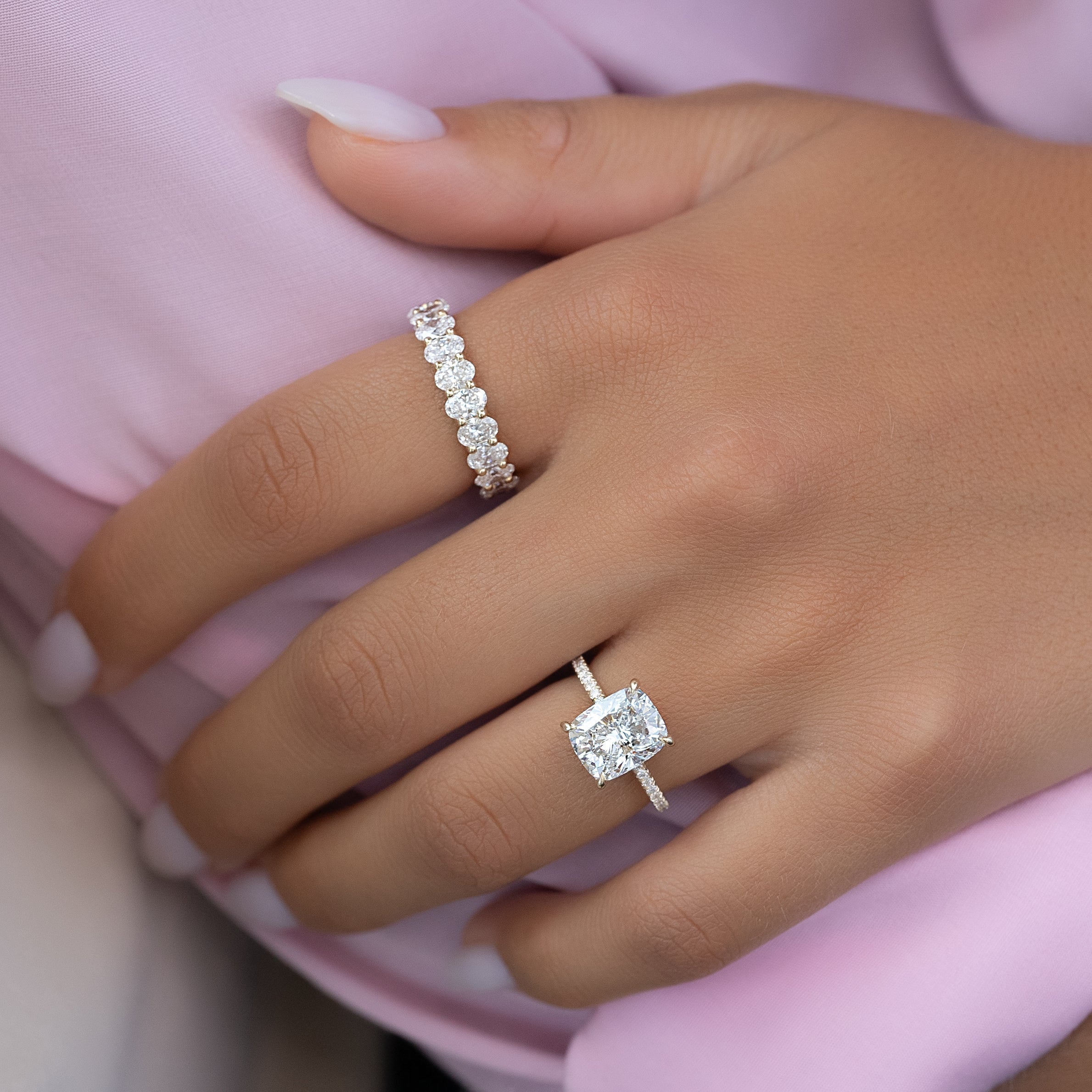 4ct Zelira Oval Cut Moissanite Ring - Gold