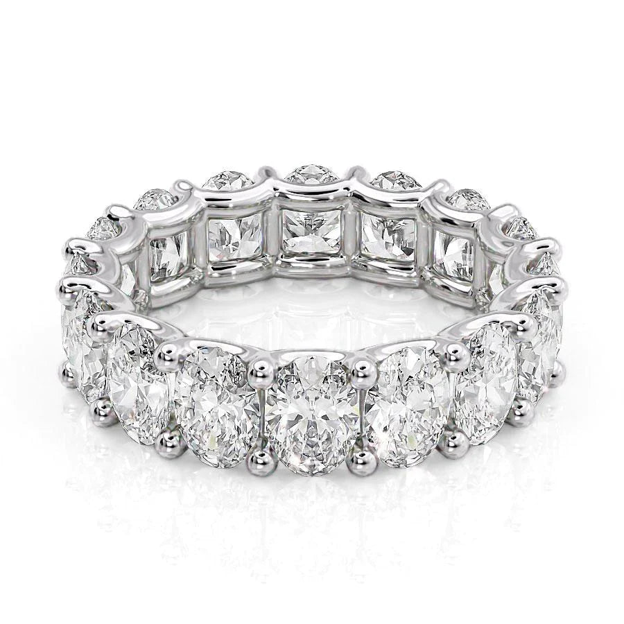 6.5ct Palina Oval Cut Moissanite Ring - Silver