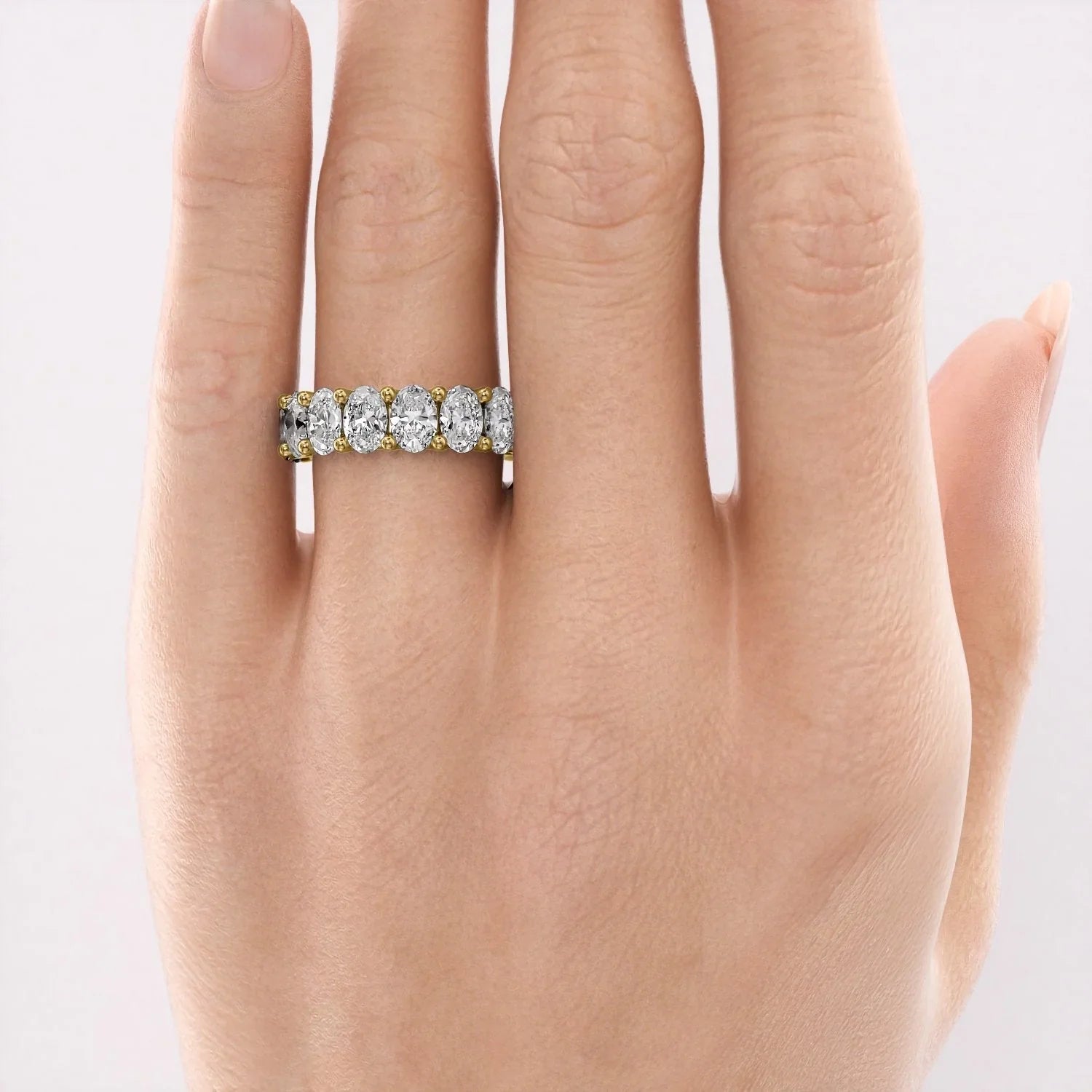 6.5ct Palina Oval Cut Moissanite Ring - Gold
