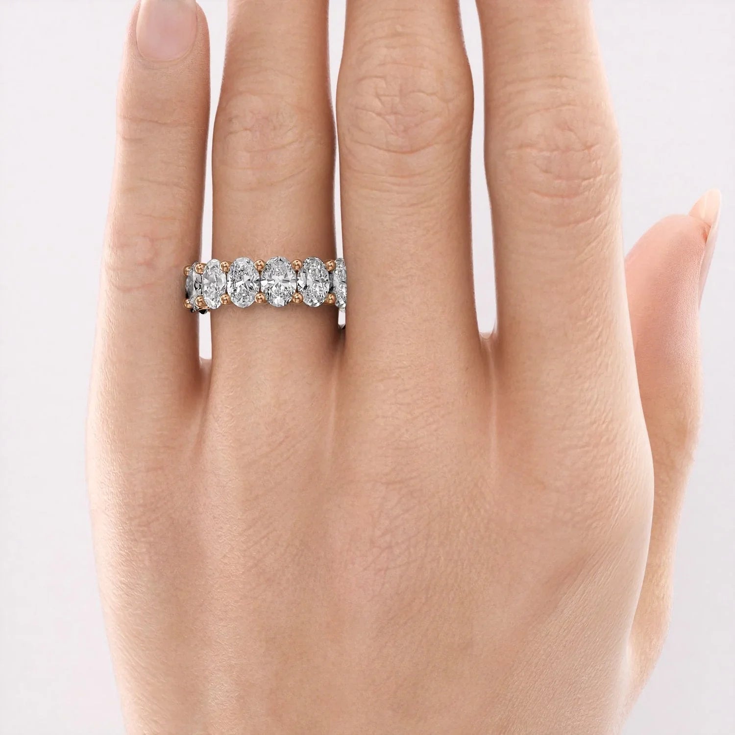 7.5ct Viveca Oval Cut Moissanite Ring - Rose Gold