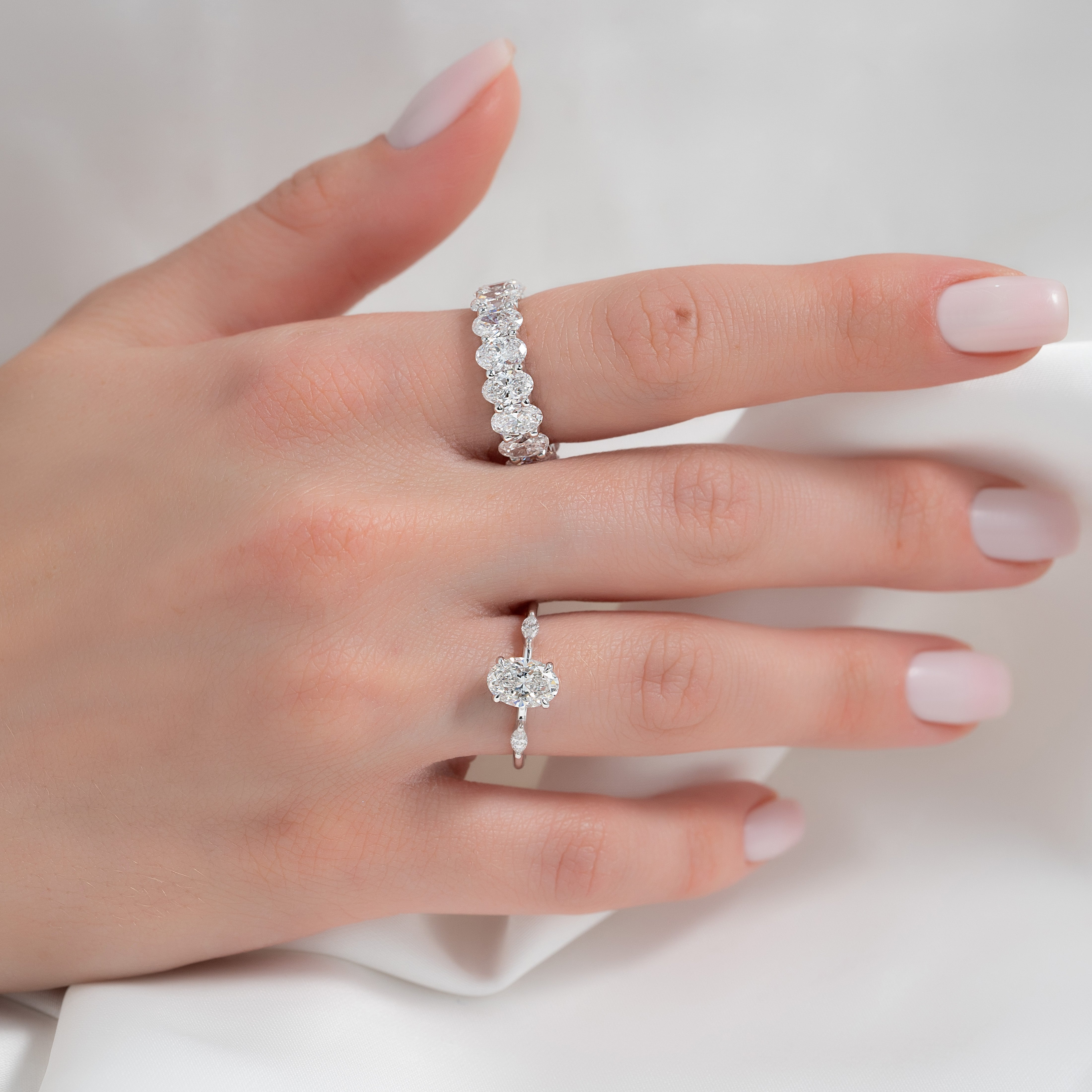 6.5ct Palina Oval Cut Moissanite Ring - Silver